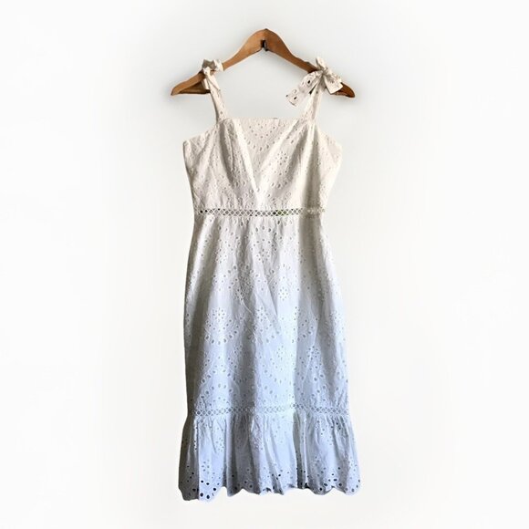 Sam Edelman IVORY Tie Strap‎ Eyelet Sundress Size 2 - Picture 3 of 7